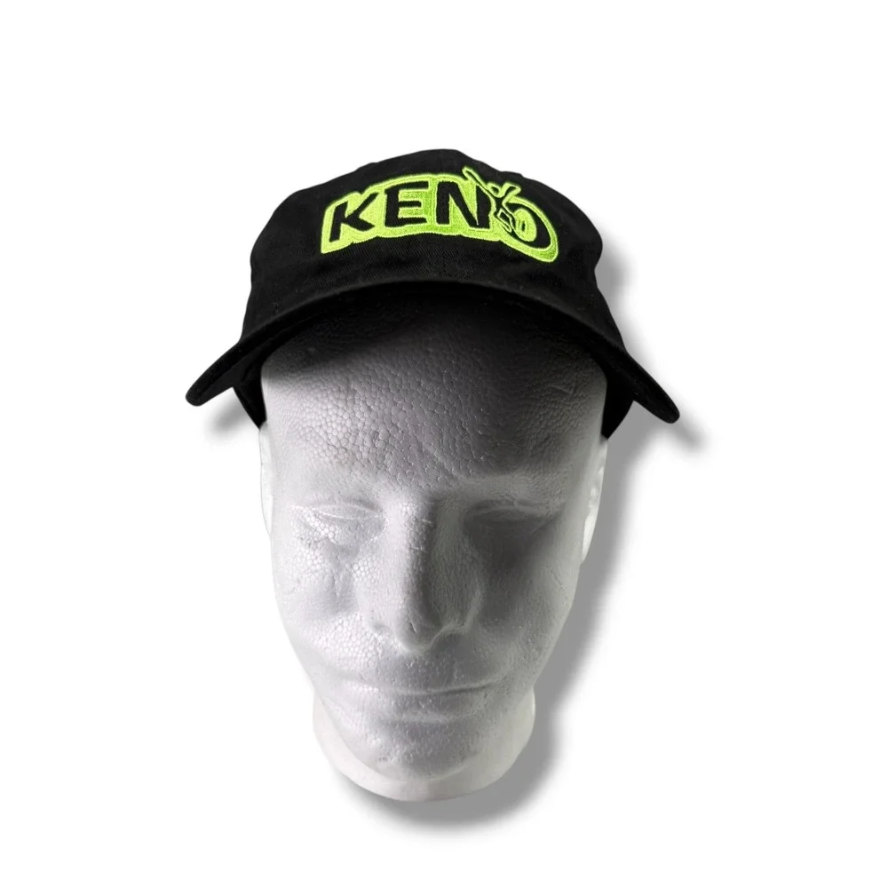 Nissin Cap KENO Baseball Hat Black Neon Green Embroidered Adjustable Strapback
